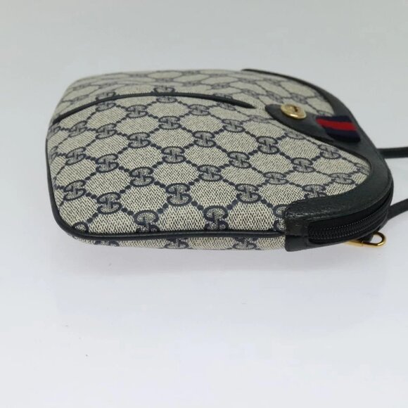 GUCCI GG Supreme Sherry Line Shoulder Bag PVC Navy Gold 904 02 047 Auth SW846 - Picture 6 of 16